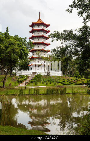 Les Jardins Chinois pagode est l'une des icônes les plus reconnaissables à Singapour. Construit dans un parc public à la Jurong, 7 étages st Banque D'Images