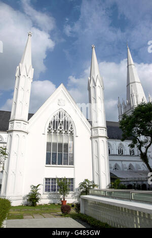 La Cathédrale de St Andrews, la plus grande cathédrale de Singapour. Banque D'Images