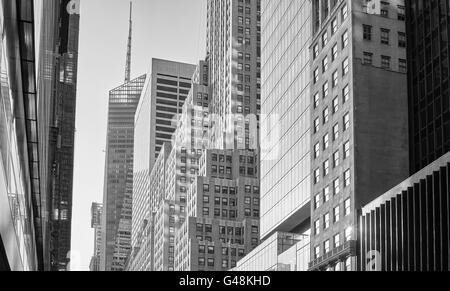 Old style noir et blanc photo de bâtiments de Manhattan, New York, USA Banque D'Images