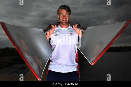 Aviron - Grande-Bretagne - L'annonce de l'équipe d'Aviron Redgrave et Pinsent Aviron Lake Banque D'Images