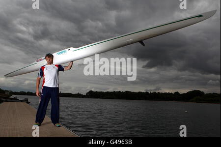 Aviron - Grande-Bretagne - L'annonce de l'équipe d'Aviron Redgrave et Pinsent Aviron Lake Banque D'Images