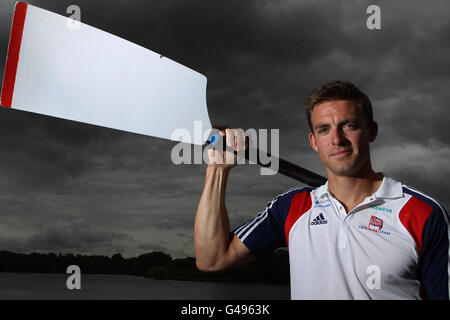 Aviron - Grande-Bretagne - L'annonce de l'équipe d'Aviron Redgrave et Pinsent Aviron Lake Banque D'Images