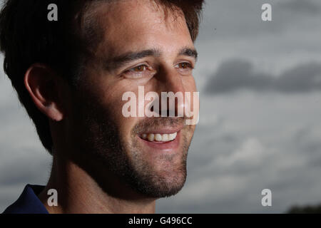 Tom James, le rameur de Grande-Bretagne, lors de l'annonce de l'équipe d'aviron du GB à Redgrave et Pinsent Rowing Lake, Caversham. Banque D'Images