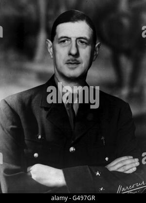 PA NEWS PHOTO 14/5/58 GÉNÉRAL CHARLES DE GAULLE LEADER EN TEMPS DE GUERRE DU FRANÇAIS LIBRE Banque D'Images