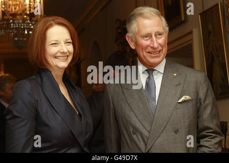 Prince de Galles se réunit le premier ministre australien Julia Gillard Banque D'Images