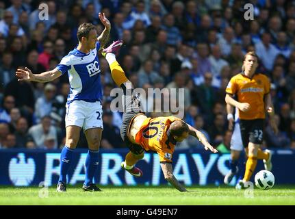 Martin Jiranek de Birmingham City (à gauche) et Steven Fletcher de Wolverhampton Wanderers (à droite) en action Banque D'Images