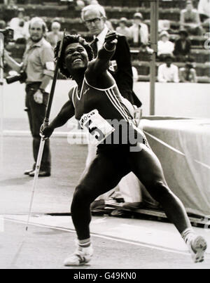 Athlétisme - lancer du javelot Femmes - Crystal Palace Banque D'Images