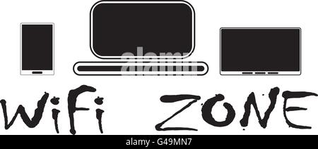 Smart watch et connexion Wi-Fi au réseau local Illustration de Vecteur