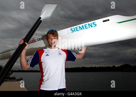 Aviron - Grande-Bretagne - L'annonce de l'équipe d'Aviron Redgrave et Pinsent Aviron Lake Banque D'Images