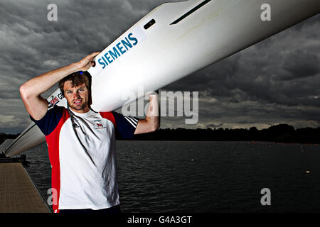 Aviron - Grande-Bretagne - L'annonce de l'équipe d'Aviron Redgrave et Pinsent Aviron Lake Banque D'Images