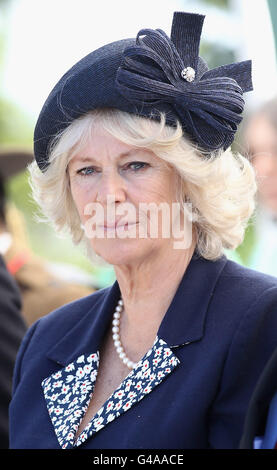 La duchesse de Cornwall assiste à un service commémoratif pour les militaires du Commonwealth au cimetière Hastings. Banque D'Images