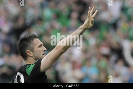 Football - coupe des nations - République d'Irlande / Ecosse - Aviva Stadium.Robbie Keane, de la République d'Irlande, célèbre son but contre l'Écosse lors du match de la coupe des nations au stade Aviva, à Dublin, en Irlande. Banque D'Images