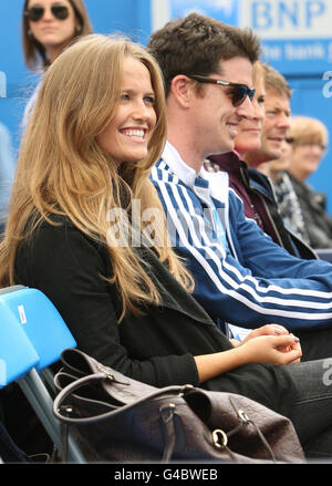 Kim Sears, la petite amie d'Andy Murray lors de la finale des Championnats AEGON au Queen's Club, Londres. Banque D'Images