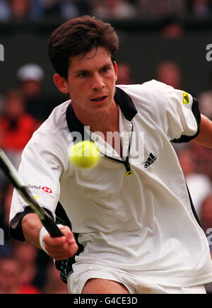 WIMBLEDON Henman Volley Banque D'Images