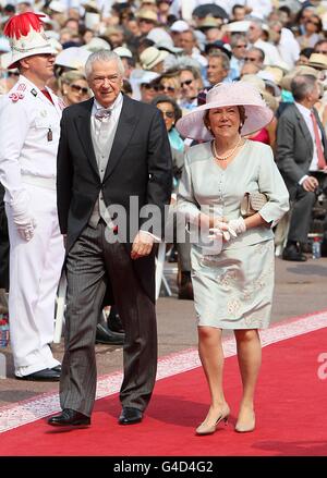 Marc Lortie arrive pour le mariage du Prince Albert II de Monaco et de Charlene Wittstock à la place du Palais. Banque D'Images