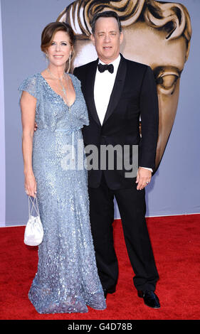 Rita Wilson et Tom Hanks assistent aux BAFTA Bits pour assister à l'événement qui s'est tenu au théâtre de Belasco à Los Angeles, Californie, États-Unis. Banque D'Images