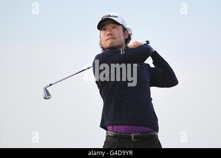 Kevin Na aux États-Unis pendant la deuxième partie du Championnat Open 2011 au Royal St George's, Sandwich. Banque D'Images