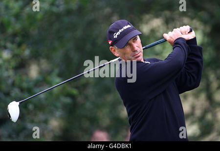 Corey Pavin aux États-Unis lors de la première manche du championnat Senior Open au club de golf Walton Heath, Surrey. Banque D'Images