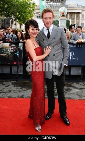 Helen McClory et Damian Lewis arrivant pour la première mondiale de Harry Potter et des Hallows de Deathly : partie 2. Banque D'Images