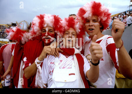 - Coupe du Monde de football Mexique 86 - Groupe E - Danemark / Uruguay - Estadio Neza 86, Nezahualcoyotl Banque D'Images