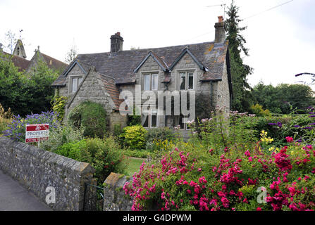 Auteur JK Rowling maison d'enfance, Church Cottage, dans Tutshill qui est en vente. Banque D'Images