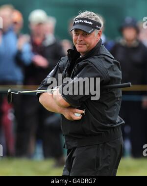 Darren Clarke, d'Irlande du Nord, au cours de la troisième manche du Championnat d'Open de 2011 au Royal St George's, Sandwich. Banque D'Images