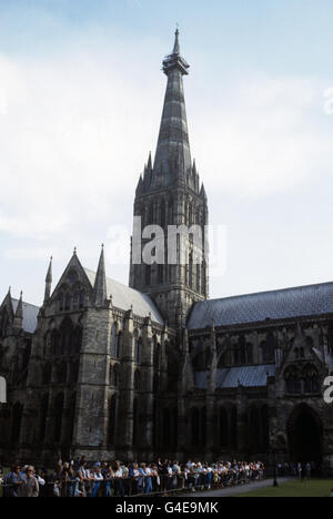 Bâtiments et points de repère - Cathédrale de Salisbury Banque D'Images