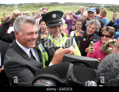 Golf - Darren Clarke Conférence de Presse - le Club de golf Royal Portrush Banque D'Images