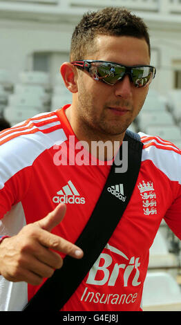 Cricket - npower second Test - Angleterre v Inde - Angleterre filets session - deuxième jour - Trent Bridge.Le Tim Bresnan d'Angleterre pendant une session de filets à Trent Bridge, Nottingham. Banque D'Images