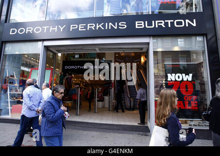 Dorothy Perkins Burton Shop dans Oxford Street à Londres. Banque D'Images