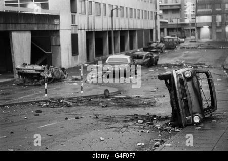 British Crime - perturbation civile - Le Broadwater Farm des émeutes - Londres - 1985 Banque D'Images