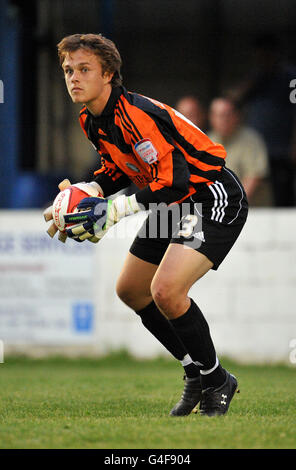 Football - pré-saison - Leek Town / Macclesfield Town - Harrison Park. Jack Cudworth, gardien de but de la ville de Macclesfield Banque D'Images