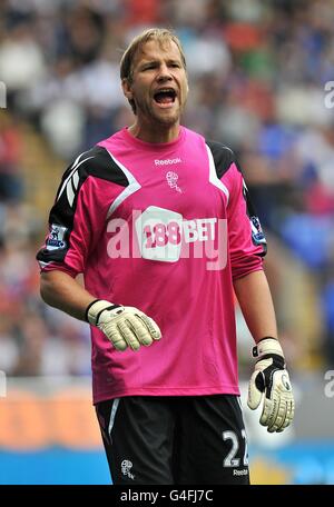 Football - Barclays Premier League - Bolton Wanderers / Manchester City - Reebok Stadium. Jussi Jaaskelainen, gardien de but de Bolton Wanderers Banque D'Images