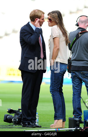 Shane Warne et Liz Hurley Banque D'Images