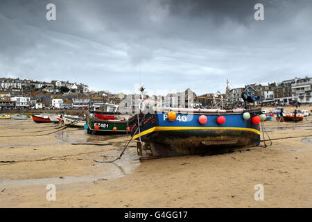 Vues sur Cornwall. Vue générale sur le port de St. Ives Cornwall. Banque D'Images