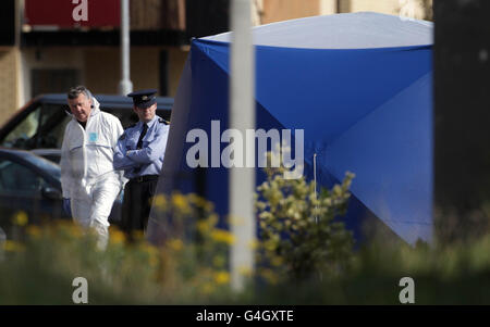 L'homme abattu à Clongriffin Banque D'Images