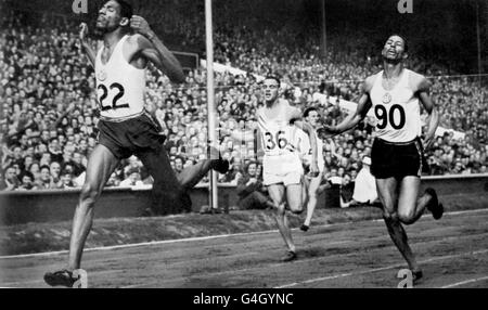 Athlétisme - Jeux Olympiques de Londres 1948 - 400 mètres Final - Wembley Banque D'Images