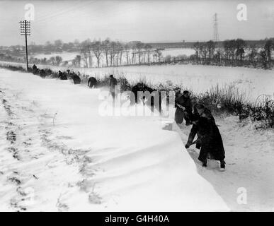 UK - Hiver - Neige - Gravesend - 1947 Banque D'Images