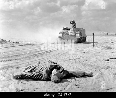 La Seconde Guerre mondiale - Empire britannique - British Army - Véhicules blindés - El Alamein - 1942 Banque D'Images