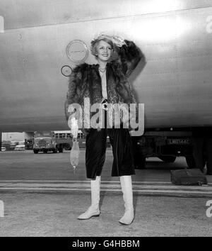 Twiggy - l'aéroport d'Heathrow - Londres Banque D'Images
