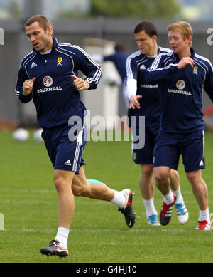 Football - UEFA Euro 2012 - Qualifications - Groupe I - Ecosse v Lituanie - Ecosse - Session de formation Maisons de Strathclyde Stadium Banque D'Images