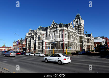 Dunedin Views - Nouvelle-Zélande. Vue générale sur la gare de Dunedin Banque D'Images