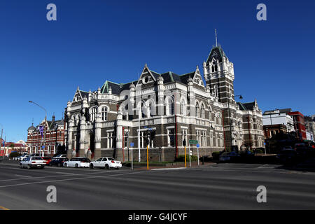 Dunedin Views - Nouvelle-Zélande. Vue générale sur la gare de Dunedin Banque D'Images