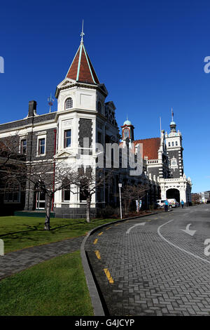 Dunedin Views - Nouvelle-Zélande. Vue générale sur la gare de Dunedin Banque D'Images