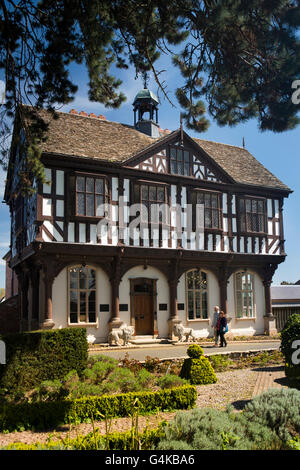 UK, Herefordshire, Leominster, La Grange, bâtiment en bois historique, ancien marché couvert Banque D'Images