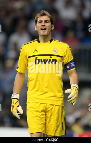 Football - Ligue des champions de l'UEFA - Groupe D - Real Madrid / Olympique Lyonnais - Santiago Bernabeu. Iker Casillas, gardien de but du Real Madrid Banque D'Images