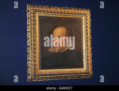 Un portrait précédemment inconnu de l'artiste espagnol Diego Rodriguez de Silva y Velazquez sur l'exposition à Bonhams à Londres en prévision de la vente de peintures de l'ancien Maître de la maison de vente aux enchères en décembre avec une estimation de 2 millions. Banque D'Images