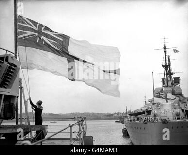 Image - Décès du roi George VI - HMS Vanguard, Plymouth Banque D'Images