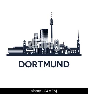 Abstract skyline de city Dortmund en Allemagne, vector illustration Illustration de Vecteur