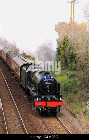 46100 'Royal Scot' transporte la Grande-Bretagne IX hors de pair, Cornwall, le 27 avril 2016, à destination de Bristol. Banque D'Images
